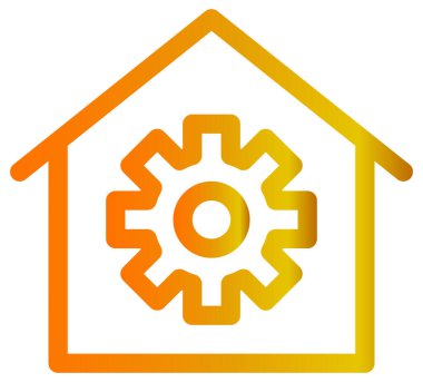 Beyaz üzerine ev vektörü simgesinden basit ve minimalist çalışma