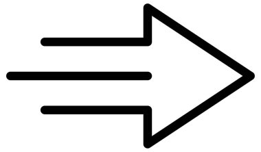 ok sağ vektör simgesi. biçim düz sembol, siyah renk, beyaz arkaplan.