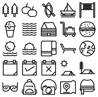 yaz koyu simgesi, vektör illüstrasyonu 