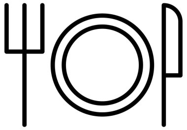 Çatal bıçak vektör çizgisi simgesi