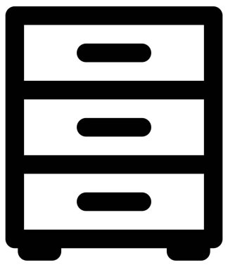 Basit ve minimalist ofis, beyaz üzerine cesur vektör simgesi