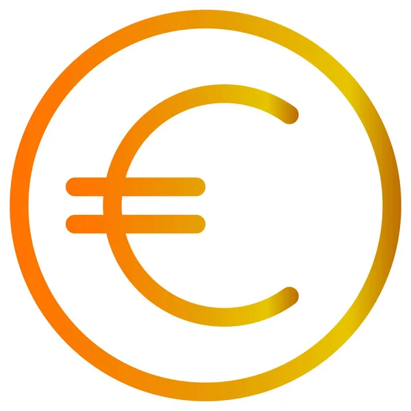 Ícone Glifo Moeda Euro Fundo Branco — Vetor de Stock