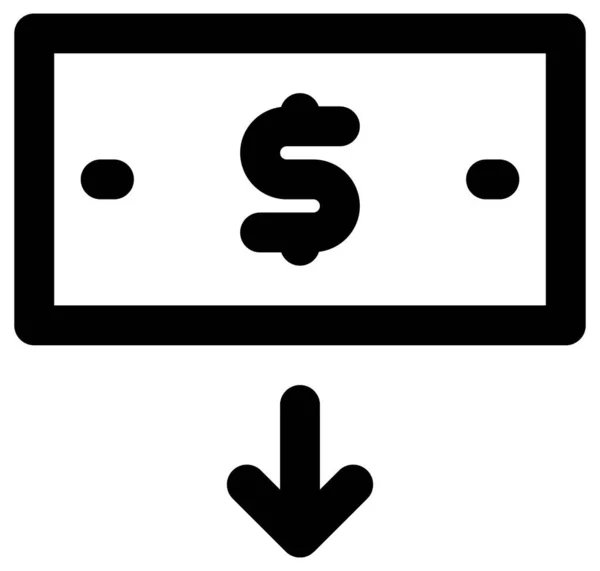 Eenvoudige Minimalistische Financiën Vet Vector Pictogram Wit — Stockvector