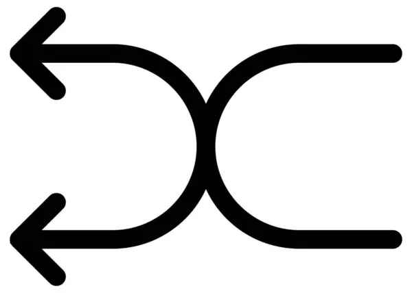 Icône Flèche Contour Noir Avec Direction Isolée Sur Fond Blanc — Image vectorielle