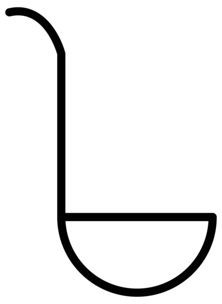 Ladle Vector Line Icon — Stock Vector