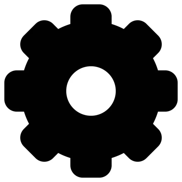 Gear Icon Set Vector Style Flat Graphic Symbol Black Color — Stock Vector