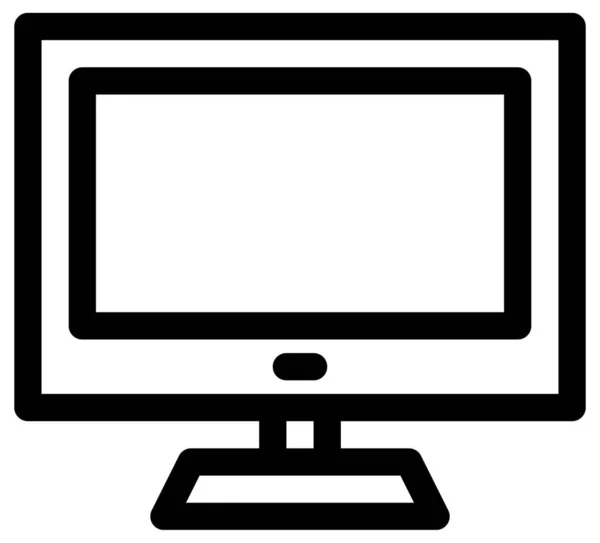 Számítógép Képernyő Vektor Ikon Elszigetelt Fehér Háttér — Stock Vector