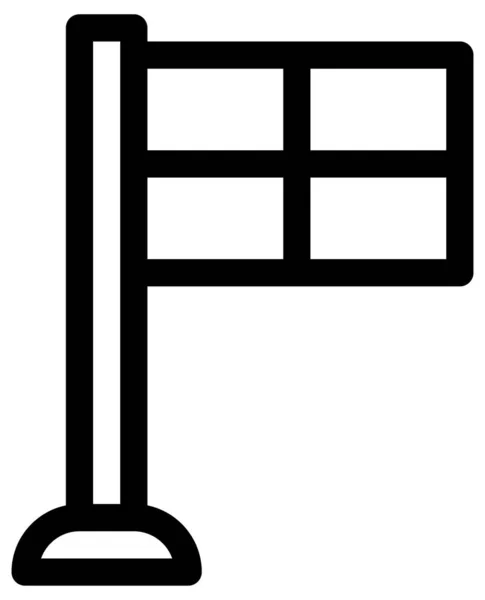 Ícone Vetor Bandeira Simples Minimalista Branco —  Vetores de Stock