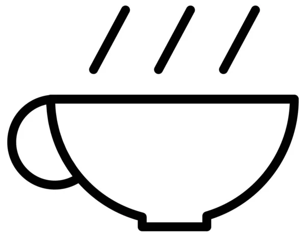 Koffie Vector Lijn Pictogram — Stockvector