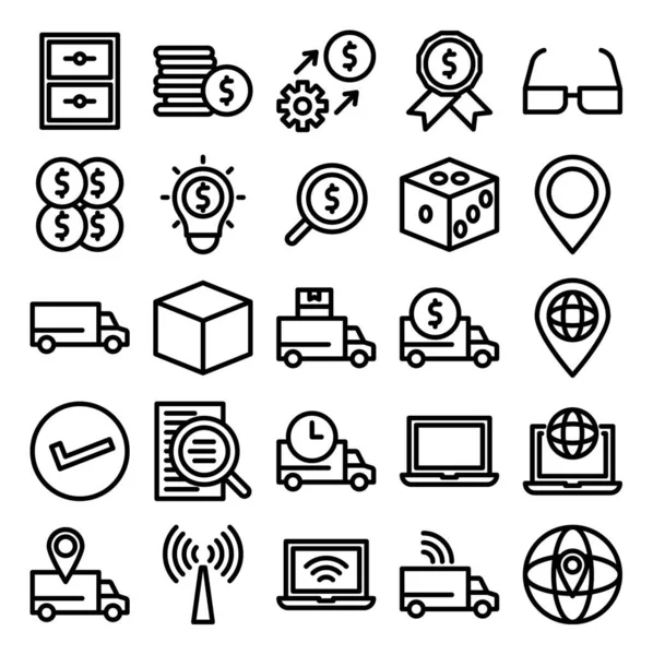 Vektor Illustration Von Seo Und Service Symbolen — Stockvektor