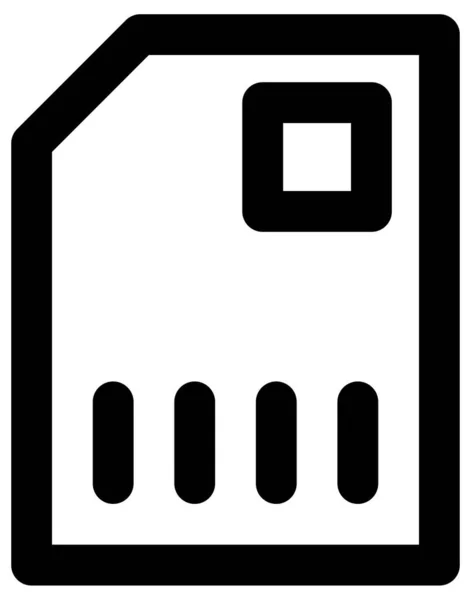 Sim Karte Vektor Symbol Auf Weißem Hintergrund — Stockvektor