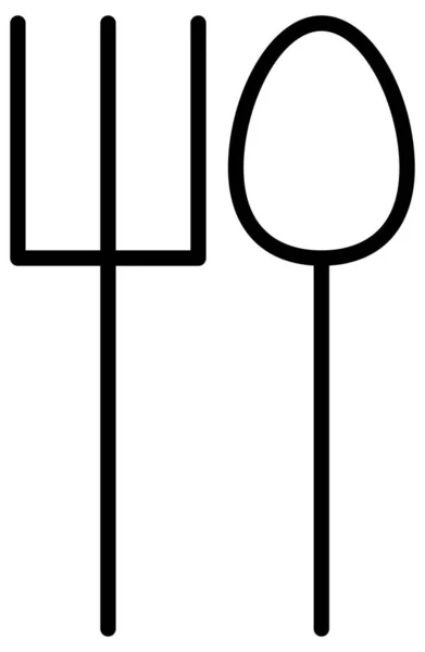 Иконка Ложка Вилка Белом Фоне — стоковый вектор
