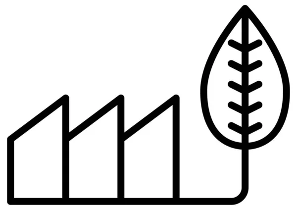 Icône Vectorielle Ligne Écologique Simple Minimaliste Sur Blanc — Image vectorielle