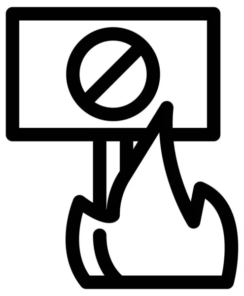 Protest Symbol Linienvektor Illustration — Stockvektor