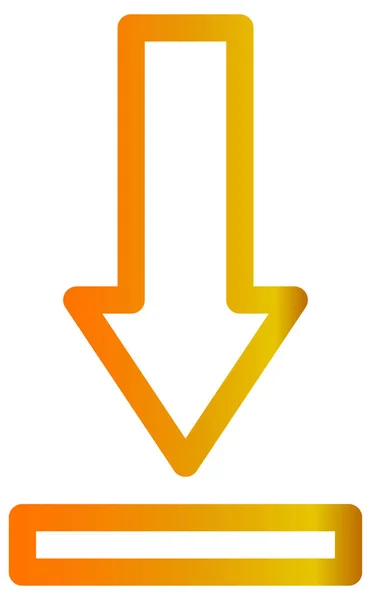 Vektor Symbol Nach Unten Senden Stil Ist Flaches Symbol Gelbe lizenzfreie Stockillustrationen