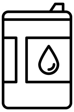 Basit ve minimalist benzin istasyonu kalın vektör simgesi