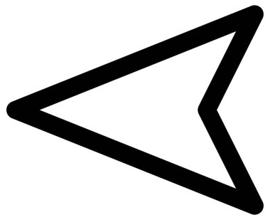 beyaz arkaplanda izole edilmiş yönü olan siyah çizgi ok simgesi 