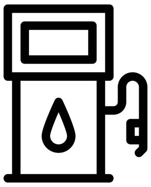 Basit ve minimalist benzin istasyonu kalın vektör simgesi