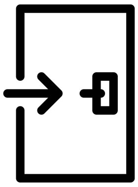 Kapı simgesi. Vektör illüstrasyon biçimi düz bir simgedir 