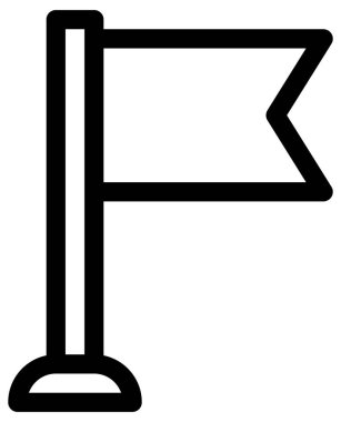 Beyaz üzerine basit ve minimalist bayrak vektör simgesi