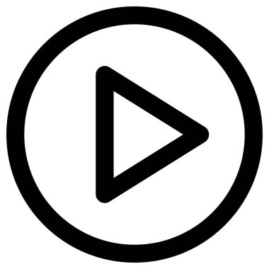 İleri düğme simgesi. Vektör illüstrasyon biçimi düz ikonik sembol, siyah çember