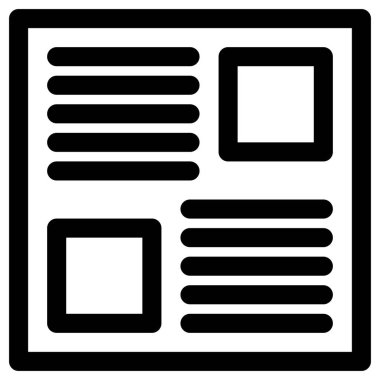 Beyaz üzerine basit ve minimalist haber ve gazetecilik vektör simgesi