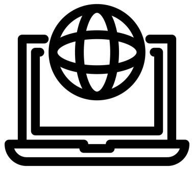 Beyaz arkaplanda genel ağ vektör simgesi