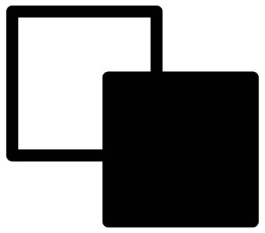 Siyah ve beyaz renkte kare vektör simgesi 