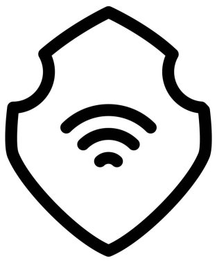 Güvenlik sistemi vektör simgesi. biçim iki renkli düz sembol, siyah ve beyaz renkler, yuvarlak açılardır