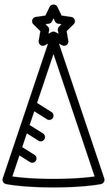 Beyazın üzerine basit ve minimalist parti vektör simgesi