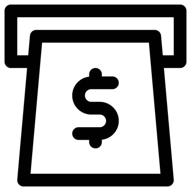 ATM simgesi. vektör biçimi, yuvarlak açılı, beyaz arkaplan ve çift renkli düz simgelerdir