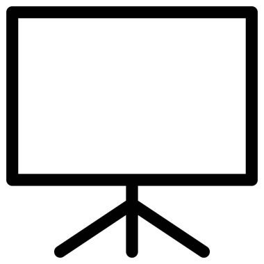 Basit ve minimalist ofis, beyaz üzerine cesur vektör simgesi