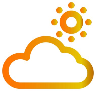 Beyaz arkaplanda izole edilmiş yaz simgesi, vektör illüstrasyonu 