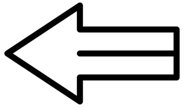 yön sol vektör simgesi. biçim düz çizgi sembolü, siyah renk