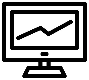 bilgisayar ekranı, vektör simgesi beyaz arkaplanda izole edildi