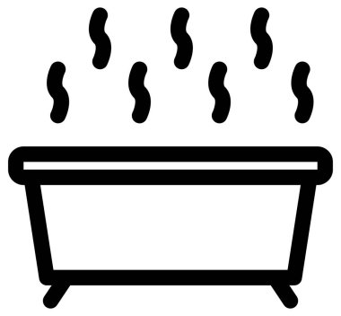 Beyaz arkaplanda minimalist sauna vektör simgesi