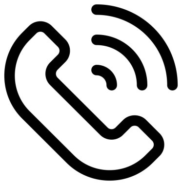 Telefon arama vektör simgesi. biçim iki renkli düz sembol, siyah ve beyaz renkler, yuvarlak açılardır