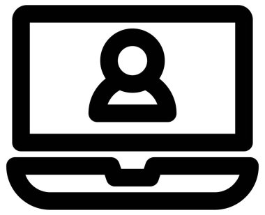 Basit ve minimalist ofis, beyaz üzerine cesur vektör simgesi