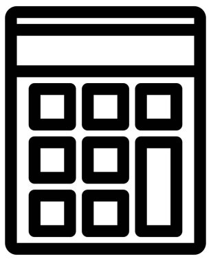 Hesap makinesinin basit vektör simgesi 