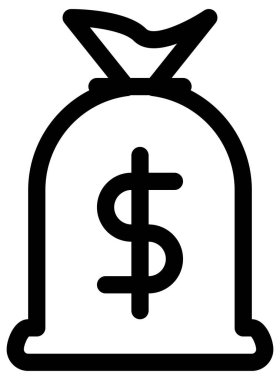 Basit ve minimalist ofis, beyaz üzerine cesur vektör simgesi