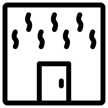 Beyaz arkaplanda minimalist sauna vektör simgesi