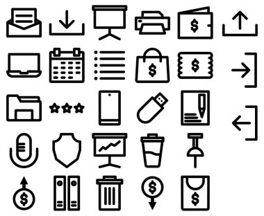 İş ve finans simgelerinin vektör illüstrasyonu