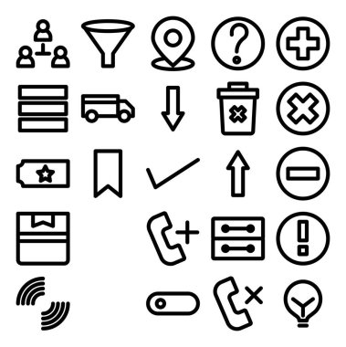 Basit ve minimalist finans cesur vektör simgeleri kümesi