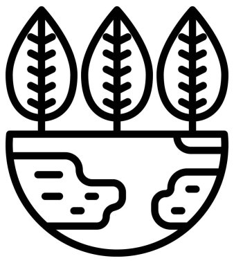 Beyaz üzerine basit ve minimalist ekoloji çizgi vektör simgesi