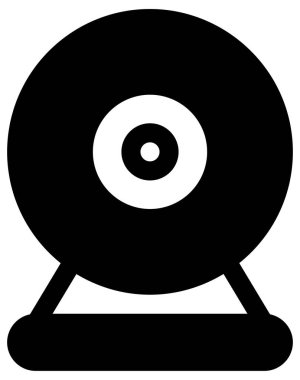 Film vektör simgesi. biçim iki renkli düz sembol, siyah ve beyaz renkler, yuvarlak açılardır