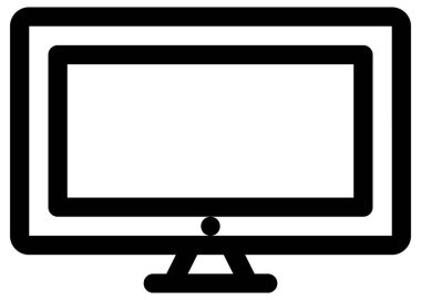 Beyaz arkaplanda bilgisayar vektör simgesi 