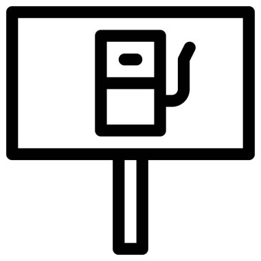 Basit ve minimalist benzin istasyonu kalın vektör simgesi