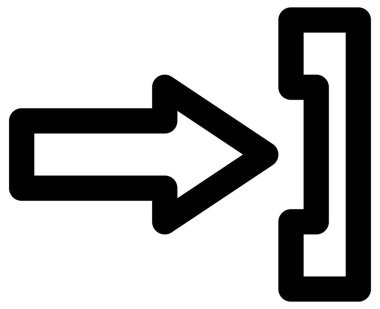 Kapı ok çizgisi vektör simgesi.