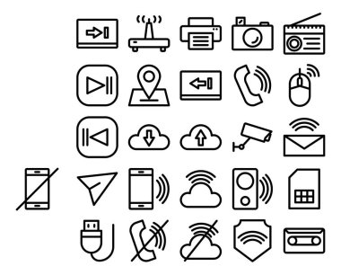 ortam simgelerinin vektör illüstrasyonu
