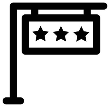 Otel ve alışveriş düz vektör simgesi.